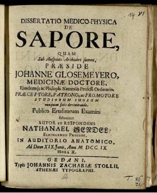 Dissertatio Medico-Physica De Sapore
