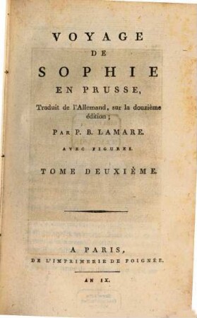 Voyage de Sophie en Prusse. Vol. 2 (1801)