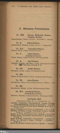 C. Strassen-Verzeichnis