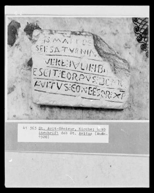 Grabinschrift des heiligen Avitus