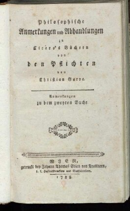 [2]: Philosophische Anmerkungen und Abhandlungen zu Cicero's Büchern von den Pflichten. [2]