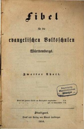 Fibel für die evangelischen Volksschulen Württembergs. 2