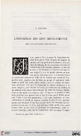 2. Pér. 28.1883: À propos de l'exposition des cent chefs-d'oeuvre des collections parisiennes
