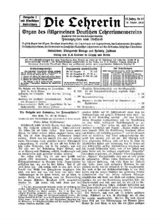 Die Aufgabe und Bedeutung der Frauenschule