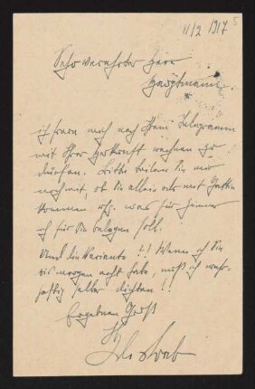 Brief von Julius Bab an Gerhart Hauptmann