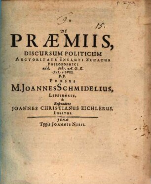 De Praemiis Discursum Politicum