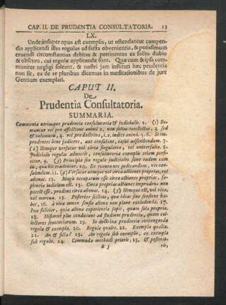 Caput II. De Prudentia Consultatoria.