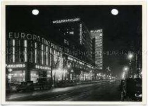Berlin, Saarlandstraße, Europahaus bei Nacht