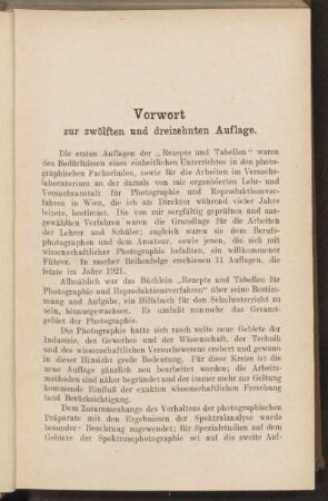 Vorwort zur zwölften und dreizehnten Auflage.