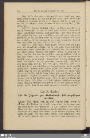 Das X. Capitel. Wie die Jugendt zur Gottesfurcht angeführet werden