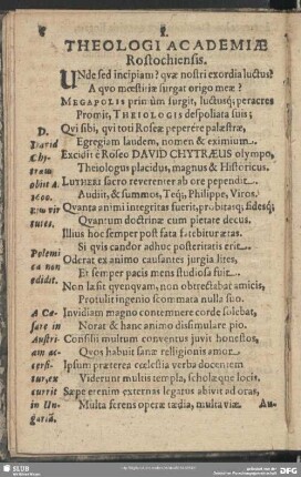 I. Theologi Academiae Rostochiensis