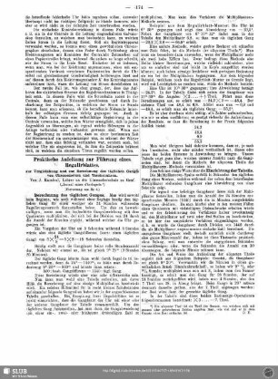 Praktische Anleitung zur Führung eines Regulirblattes zur Vergleichung und zur Berechnung des täglichen Ganges von Chronometern und Taschenuhren (Fortsetzung aus Nr. 6)