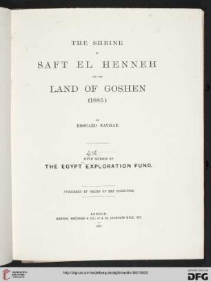 The shrine of Saft el Henneh and the land of Goshen (1885)