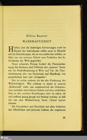 Elftes Kapitel: Wahrhaftigkeit