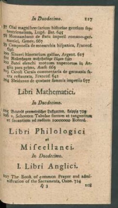 Libri Philologici et Miscellanei. In Duodecimo