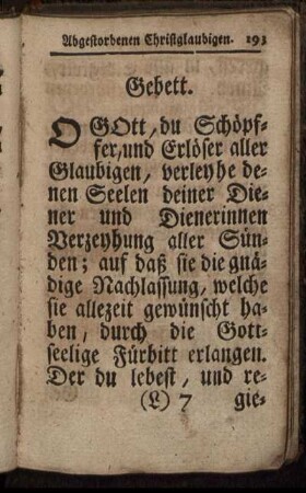 [Gebet für die Abgestorbenen Christglaubigen.]