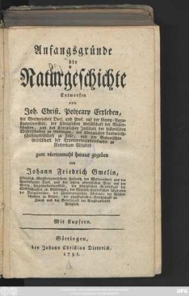 Anfangsgründe der Naturgeschichte : Mit Kupfern