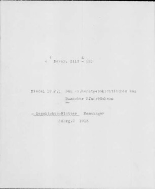 Alter Realkatalog (1501-1952), Teil Bayern, Buxheim-Buxach. Buxheim; Buxach - BSB Cbm Cat. 805(1 b Buxheim-Buxach