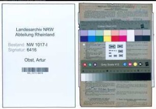 Entnazifizierung Artur Obst , geb. 17.11.1899 (Mechaniker)