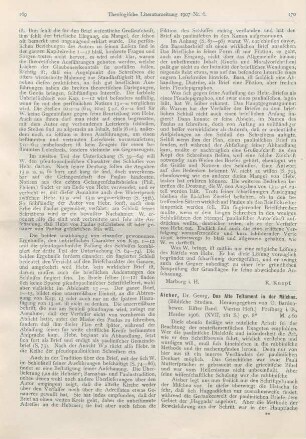 170-172 [Rezension] Aicher, Georg, Das Alte Testament in der Mischna