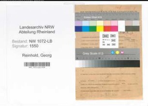 Entnazifizierung Georg Reinhold , geb. 02.03.1897 (Angestellter)