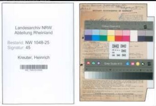Entnazifizierung Heinrich Kreuter , geb. 26.08.1909 (Haendler)