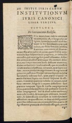 Institutionum Iuris Canonici Liber Tertius.