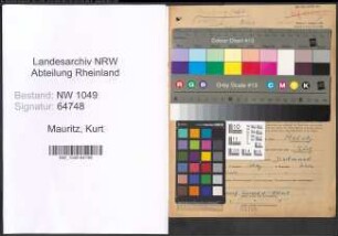 Entnazifizierung Kurt Mauritz , geb. 21.10.1900 (Ingenieur)