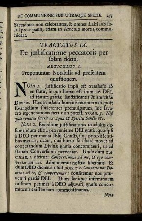 Tractatus IX. De justificatione peccatoris per solam fidem