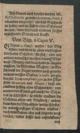 Vom Bley. Caput V.