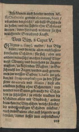 Vom Bley. Caput V.