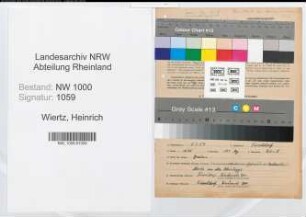 Entnazifizierung Heinrich Wiertz, geb. 01.05.1909 (Kraftfahrer)