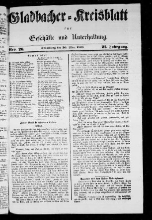Gladbacher Kreisblatt für Geschäfte und Unterhaltung. 1847-1851
