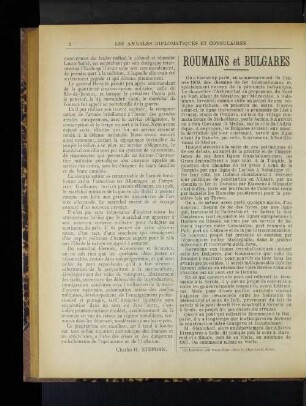 Roumains et Bulgares