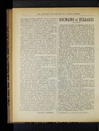 Roumains et Bulgares