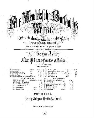 Felix Mendelssohn-Bartholdys Werke. 11,67. Nr. 67, Drei Präludien und drei Etuden : op. 104,1 u. 104,2. - 25 S. - Pl.-Nr. M.B.67