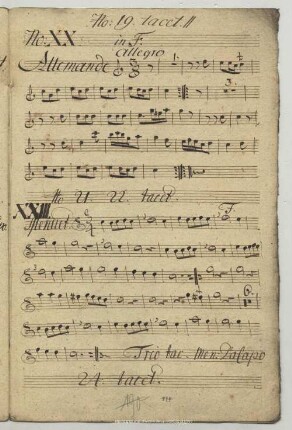 23. Anonymus, Menuette, F-Dur