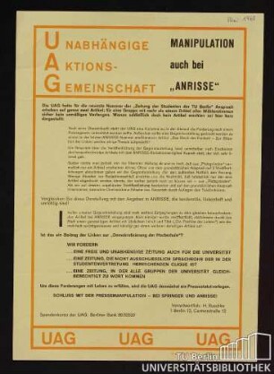 Manipulation auch bei "ANRISSE"