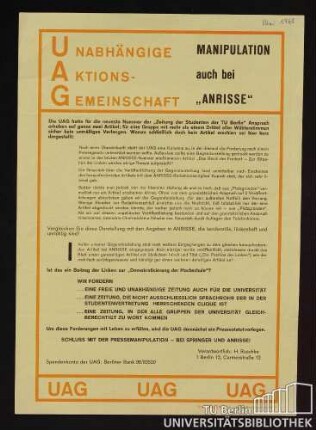 Manipulation auch bei "ANRISSE"