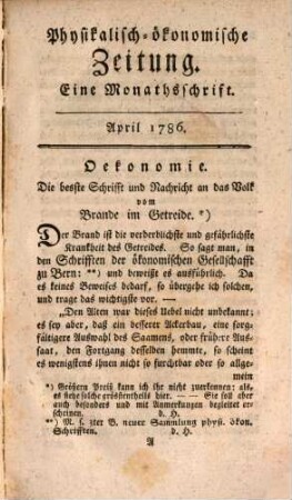 Physikalisch-ökonomische Zeitung : eine Monathsschrift. 1786,4/6