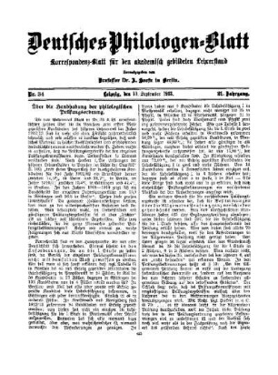 Über die Handhabung der philologischen Prüfungsordnung