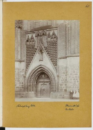 St. Marienkirche, Königsberg/Neumark: Ansicht Nordportal (aus: Skizzen- und Fotoalbum 12)