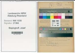 Entnazifizierung Josef Bispinghoff , geb. 30.12.1901 (Bergmann)