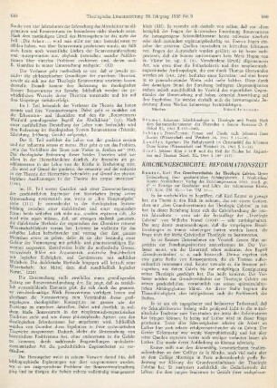 686-688 [Rezension] Reuter, Karl, Das Grundverständnis der Theologie Calvins