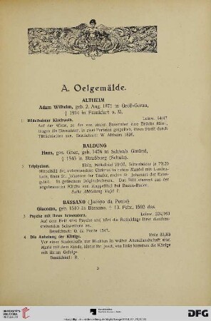 A. Oelgemälde (Nr. 1-66)