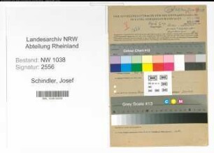 Entnazifizierung Josef Schindler , geb. 15.01.1907 (Arbeiter)