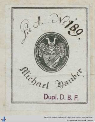 Exlibris (Aus: UB Freiburg, RA 2.2018/16).