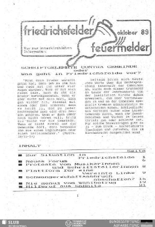 1989,Okt.: Friedrichsfelder Feuermelder