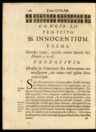 Concio. LII. Pro Festo SS. Innocentium.