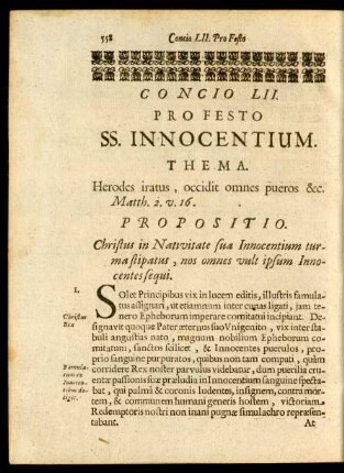 Concio. LII. Pro Festo SS. Innocentium.